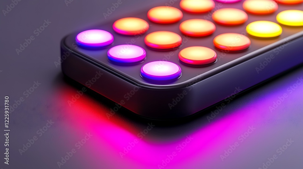 High-tech control panel with glowing buttons isolated on a gray background, photorealistic, ultra-sharp focus, clear details, studio lighting, natural colors, realistic lighting High-tech control panel with glowing buttons isolated on a gray background, photorealistic, ultra-sharp focus, clear details, studio lighting, natural colors, realistic lighting