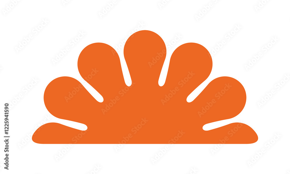 Fototapeta premium Metaball Sunrise Semicircle Shape Orange Icon