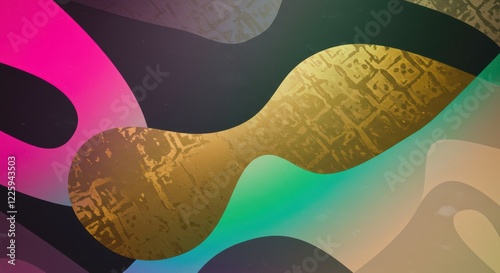 Wallpaper Mural Abstract Swirls: An abstract composition of vibrant, overlapping shapes with gradients, creating a dynamic and colorful visual experience. Torontodigital.ca