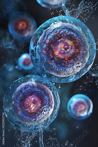 Visual Diagram of Oocyte Maturation and Meiotic Process in Mammals photo