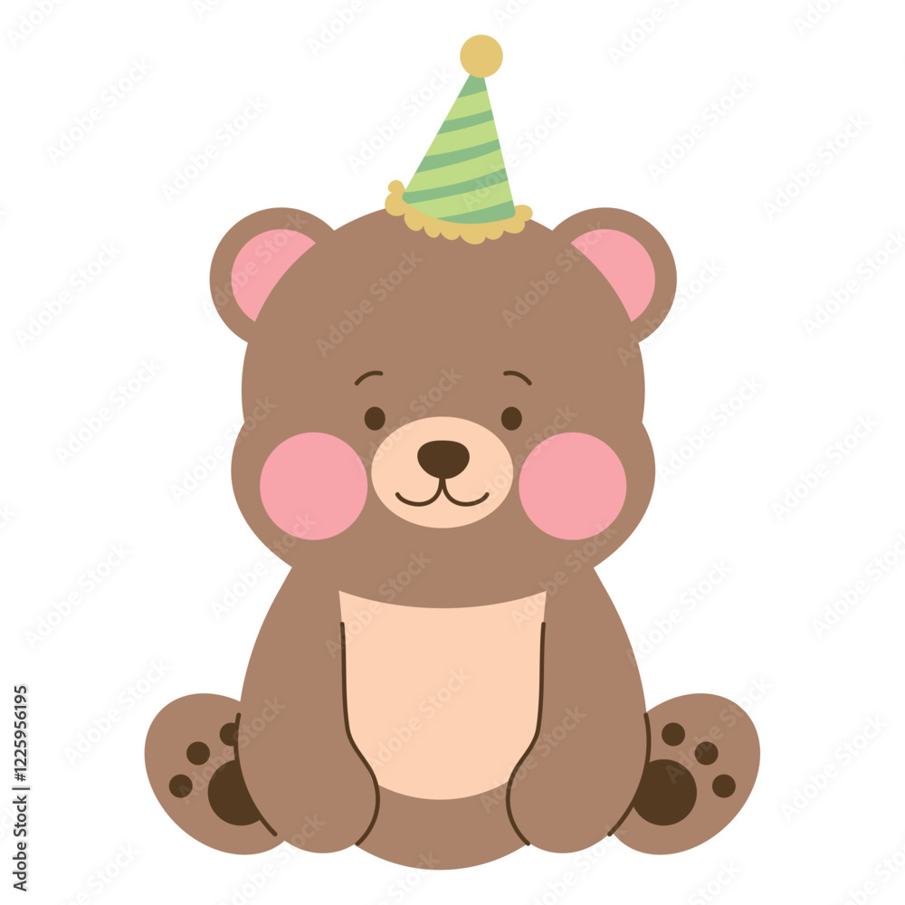 Fototapeta premium Bear with party hat