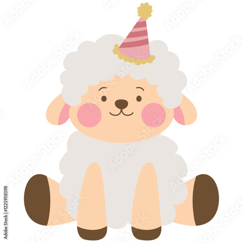 Sheep with party hat
