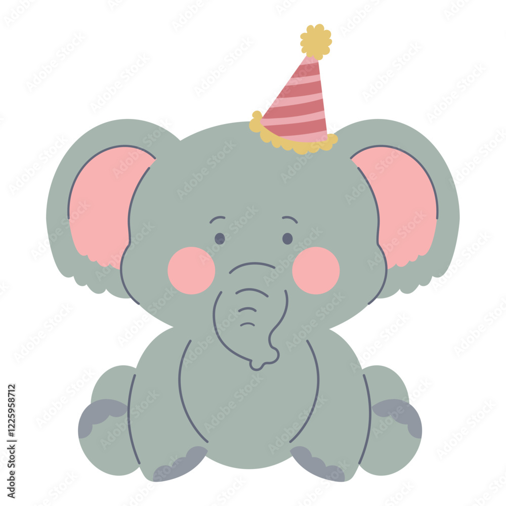 Fototapeta premium Elephant with party hat