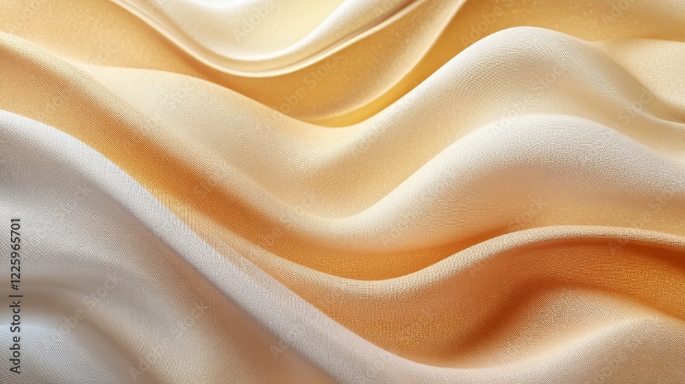 Obraz premium Elegant Draped Fabric in Soft Beige and Gold Hues