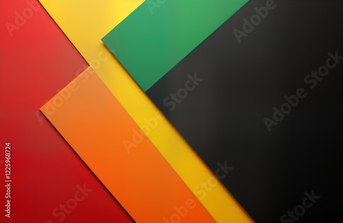 Abstract design with layered geometric shapes in black red yellow green colors. Modern, vibrant colors create striking visual. Versatile background for various projects. Adaptable design works well Free Download Abstract design with layered geometric shapes in black red yellow green colors. Modern, vibrant colors create striking visual. Versatile background for various projects. Adaptable design works well - GFXLoad
