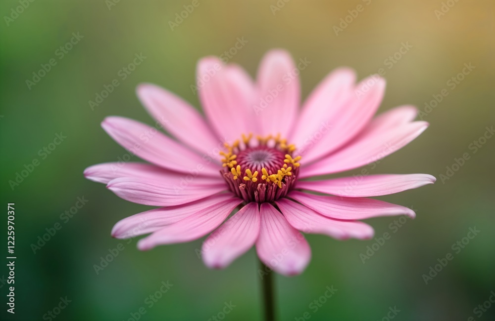 Pink flower blooms beautifully. Macro view shows delicate petals. Soft focus background suggests garden or nature setting. Flower is center of attention in this close-up shot. Pink flower blooms beautifully. Macro view shows delicate petals. Soft focus background suggests garden or nature setting. Flower is center of attention in this close-up shot.