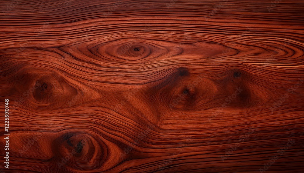 Highly Detailed Flat Mahogany Wood Texture on a Complex Background Realistic Portrayal of Rich Wood Grain and Deep Shadows, Perfect for Interior Design Inspiration or Product Visualization