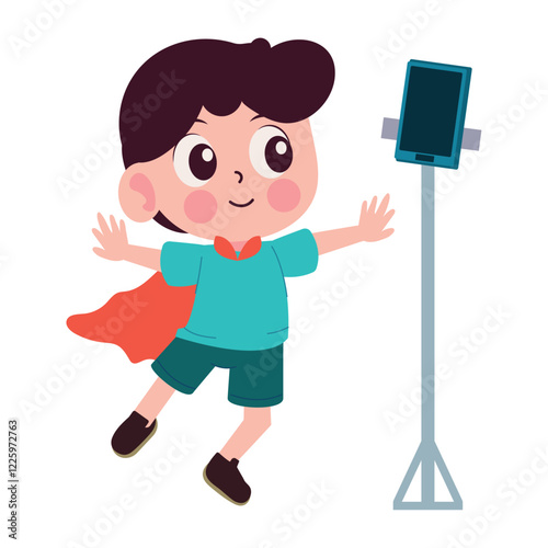 Boy with selfie stick