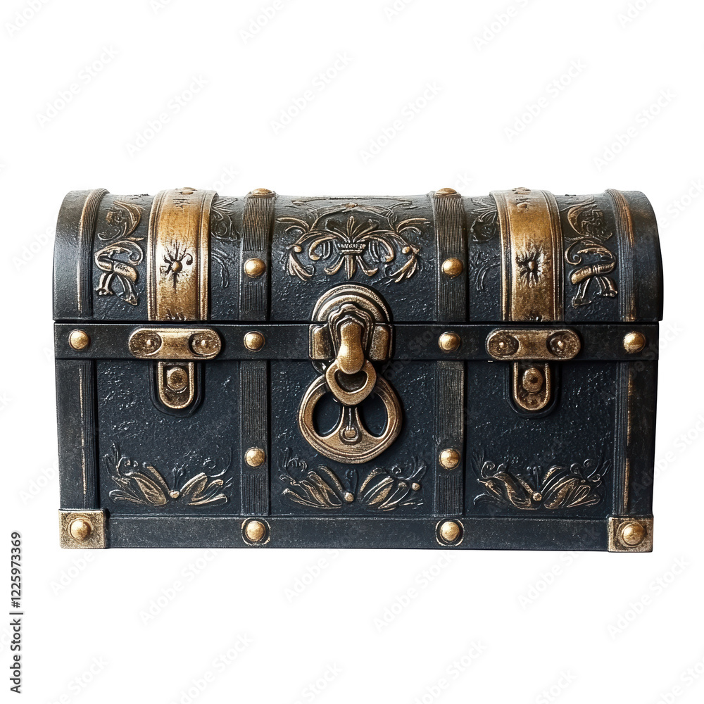 Isolated Black Treasure Chest Isolated Black Treasure Chest