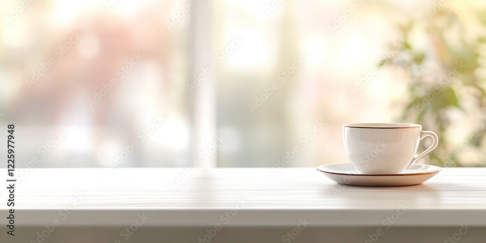 A Serene Morning Coffee by the Window A Serene Morning Coffee by the Window