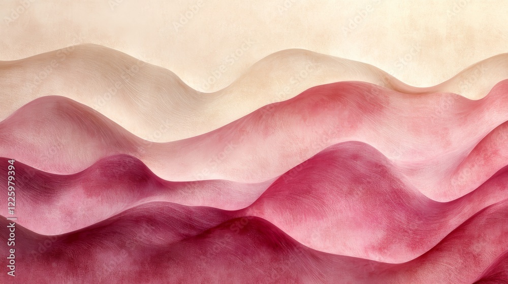 Abstract Pink and Beige Wavy Landscape Abstract Pink and Beige Wavy Landscape