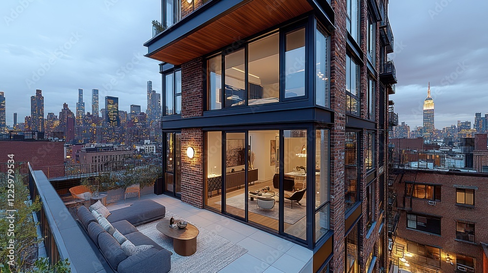 Fototapeta premium Luxury Penthouse with Stunning City Views