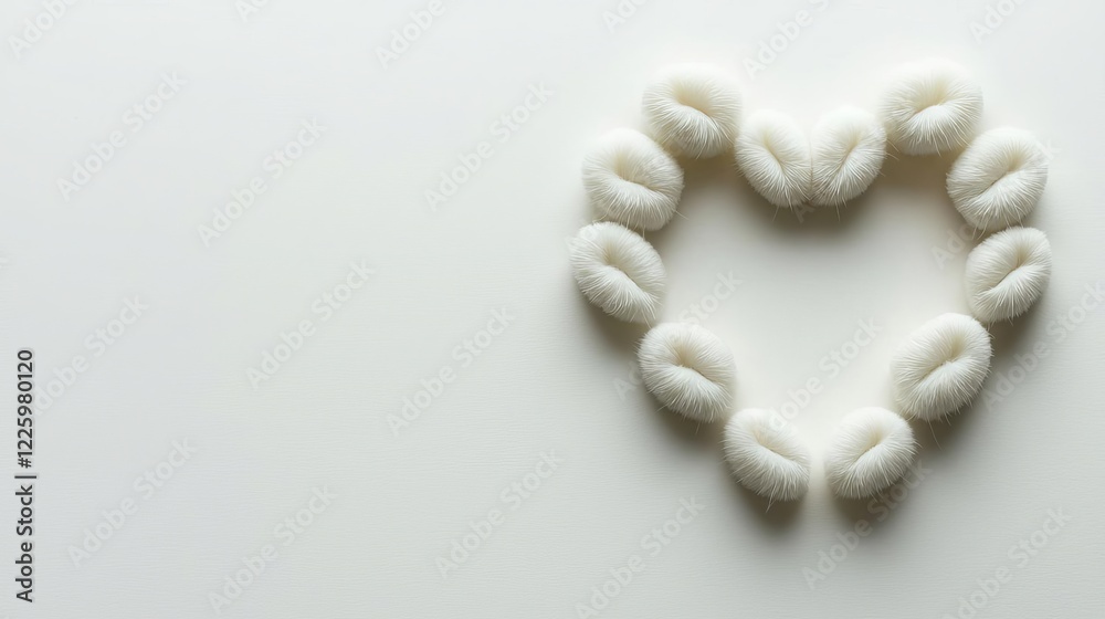 Obraz premium Respect Your Cat Day A heart shape made from white objects.