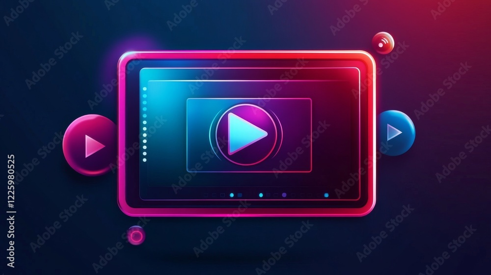 Social media video player screen template, mobile video player. Video player mockup, app, ui ux. Channel interface. Social media concept. Play button icon Social media video player screen template, mobile video player. Video player mockup, app, ui ux. Channel interface. Social media concept. Play button icon