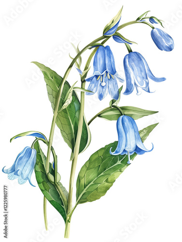 Bluebell Flowers Illustrated With Delicate Details and Rich Colors Showcasing Nature's Beauty in a Botanical Style - Vintage Illustration, Isolated on White Transparent Background, PNG