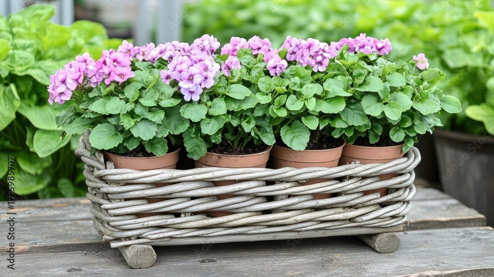 Lilac Flowers in Rustic Planter Lilac Flowers in Rustic Planter