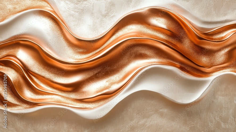 Obraz premium Abstract Gold and White Wave Texture Design