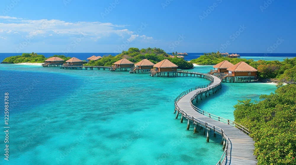 Luxury Overwater Bungalows in Tropical Paradise Luxury Overwater Bungalows in Tropical Paradise