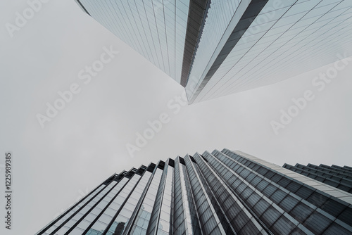 Business skyscrapers in the Financial District of London Downtown, England