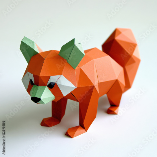 Wallpaper Mural Geometric Red Panda Papercraft. Torontodigital.ca