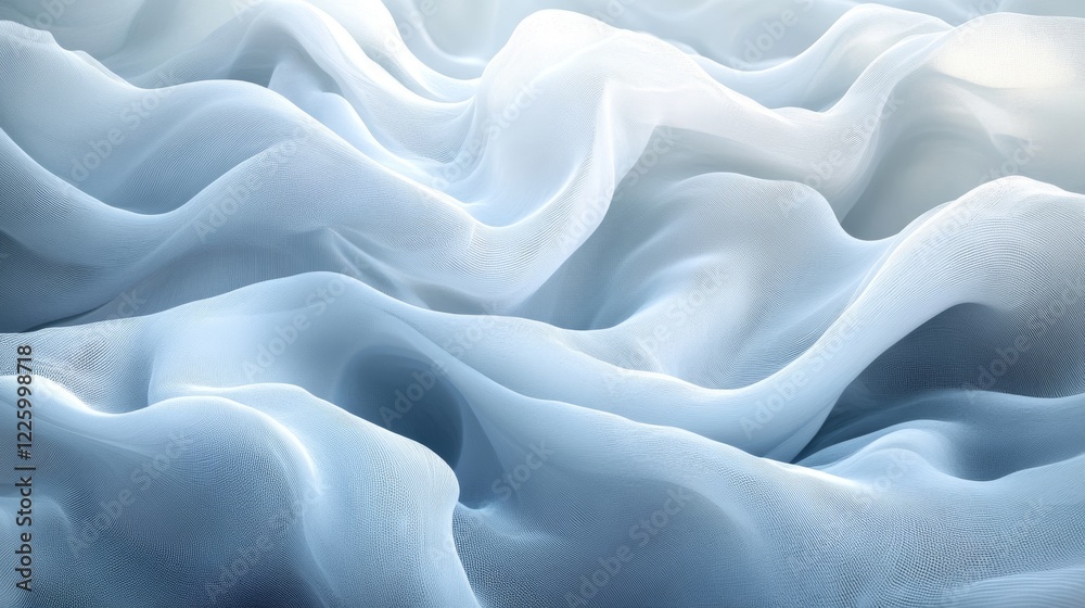 Obraz premium Abstract Blue Fabric Waves Gentle Undulations