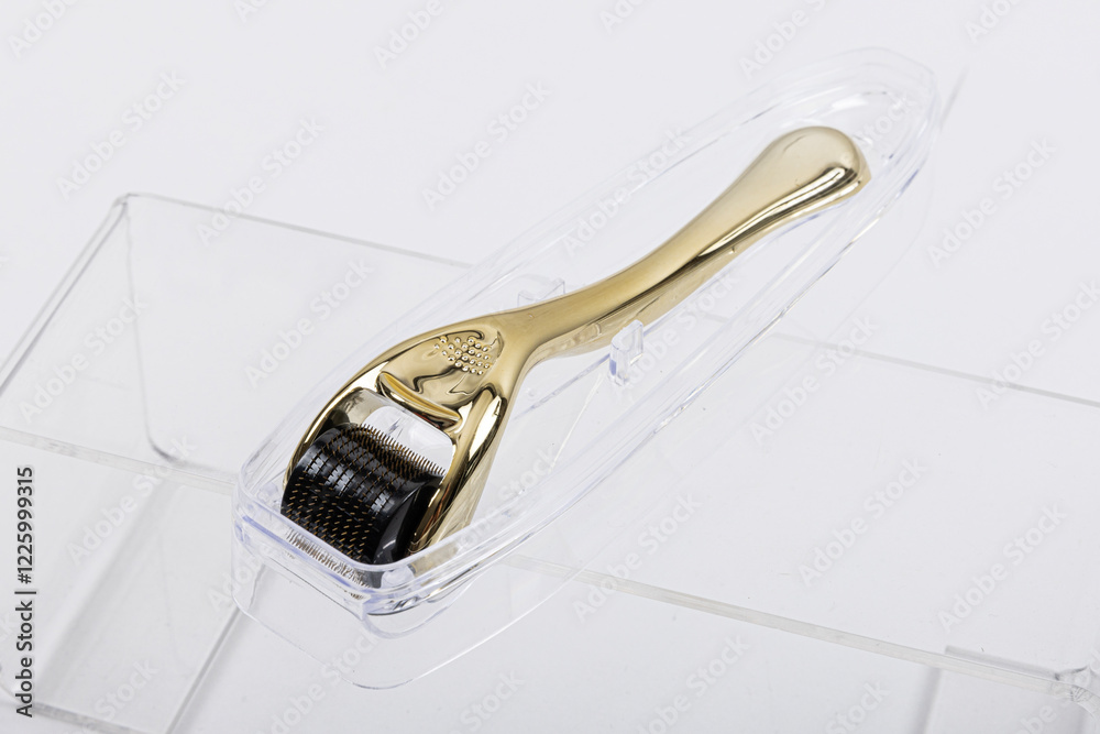 Derma roller for medical micro needling therapy. Tool also known as: Dermaroller, mesoroller, meso-roller, mesopen. Derma roller for medical micro needling therapy. Tool also known as: Dermaroller, mesoroller, meso-roller, mesopen.