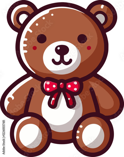 cute cartoon vector teddy bear toy isolated on the white background 