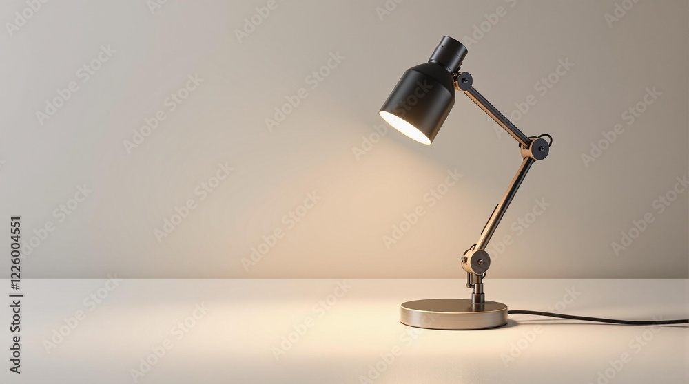 A stylish desk lamp adding a touch of elegance to a workspace A stylish desk lamp adding a touch of elegance to a workspace