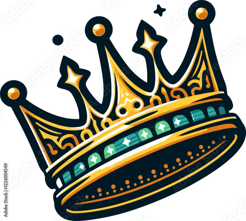 cute cartoon vector  crown isolated on the white background 