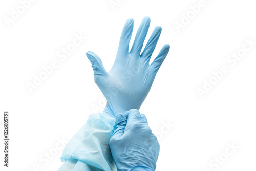 Hands, Putting on Latex Gloves