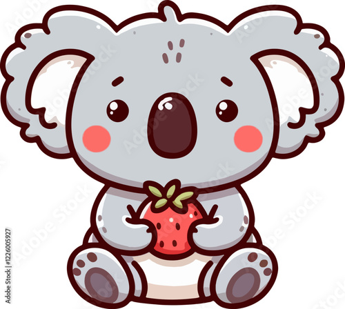 cute cartoon vector koala isolated on the white background 