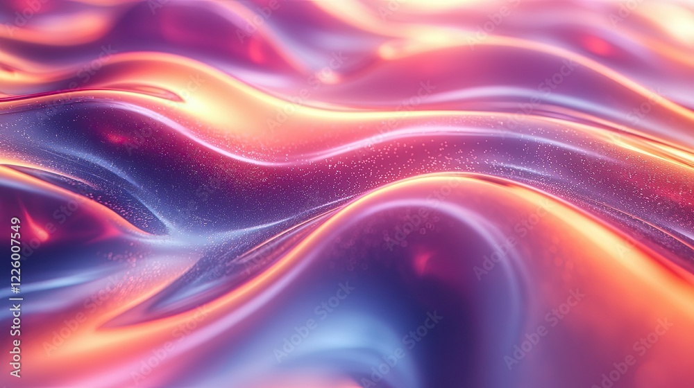 Fototapeta premium Abstract Wavy Surface with Pink and Orange Hues