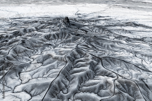 Aerial view of the surreal moonscape overlook in Utah photo