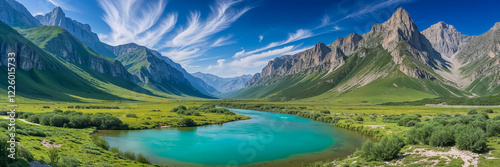 stunning panorama picturesque Ordesa National Park, Huesca, Aragon Spain