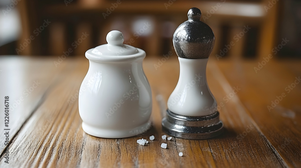 Restaurant table salt and pepper shakers