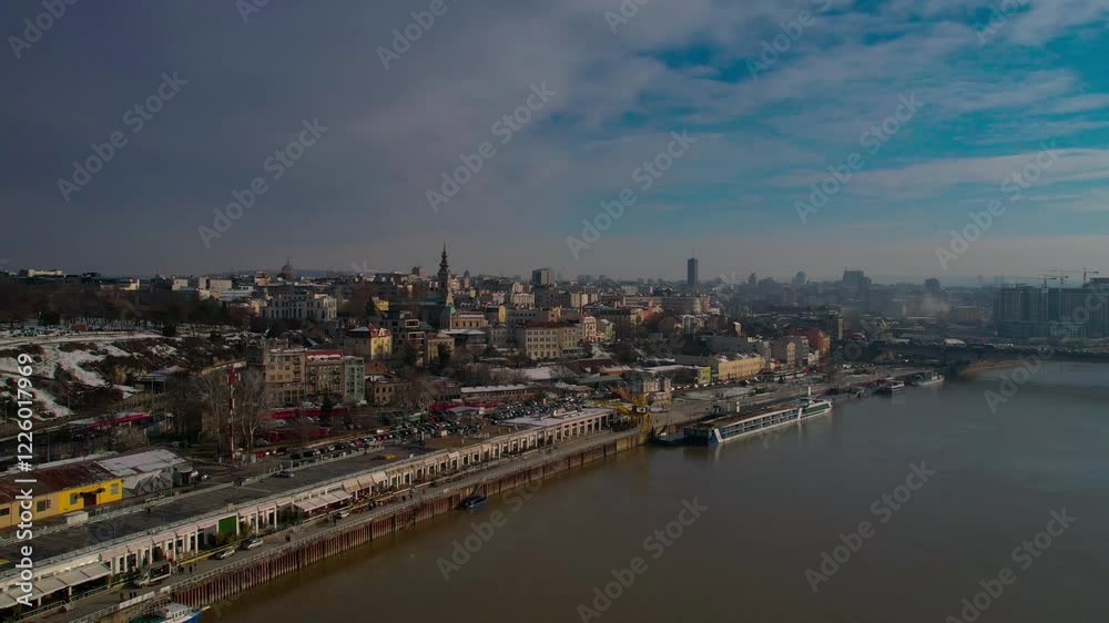 4K Aerial Drone video of Kalemegdan Fortress with Pobednik monument in the heart of Belgrade, overlooking Danube and Sava Confluence on a sunny day, Serbia 4K Aerial Drone video of Kalemegdan Fortress with Pobednik monument in the heart of Belgrade, overlooking Danube and Sava Confluence on a sunny day, Serbia