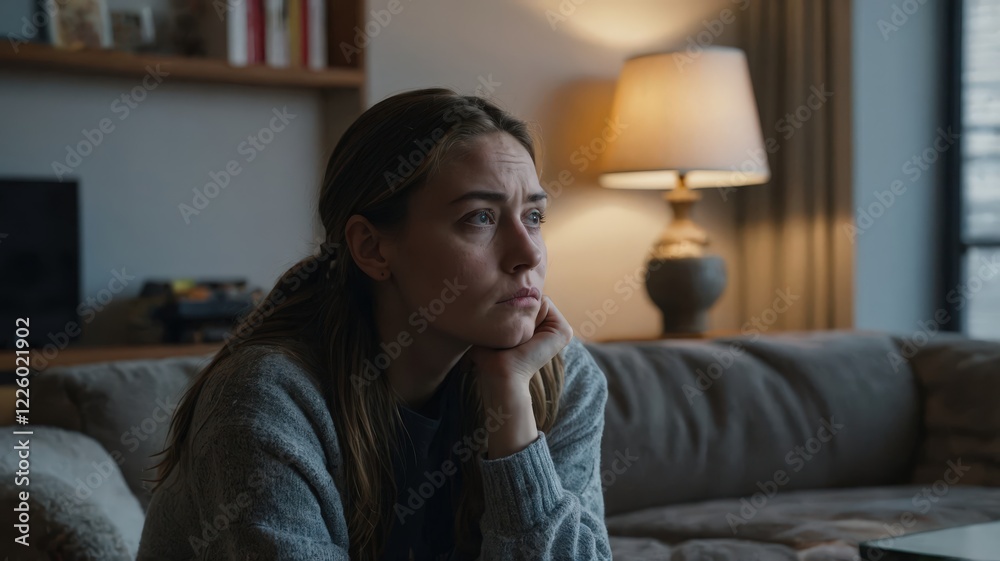 woman sitting on sofa woman sitting on sofa