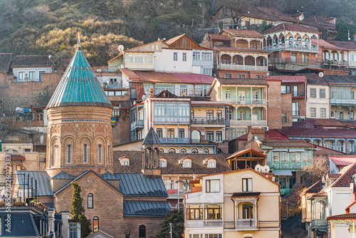 Unique architectural blend in downtown Tbilisi photo