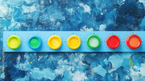 long-term planning flat design top view business timeline board water color