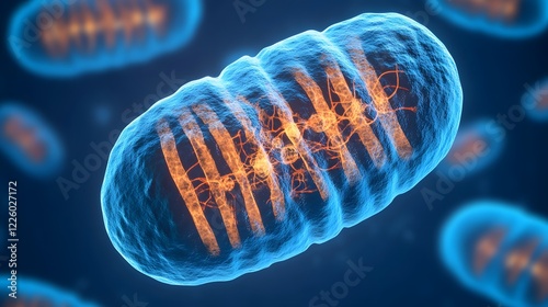 Microscopic Mitochondria Cell Energy Powerhouse 3D Render