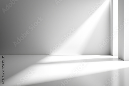 Wallpaper Mural Sunlight is illuminating an empty room with white walls and floor, creating a bright and spacious atmosphere ideal for showcasing products or designs Torontodigital.ca