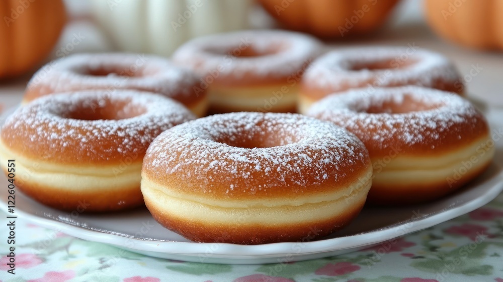 Delicious Homemade Donuts with Powdered Sugar Delicious Homemade Donuts with Powdered Sugar