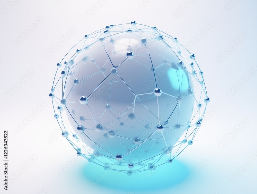 Abstract globe with interconnected nodes representing global connectivity Abstract globe with interconnected nodes representing global connectivity
