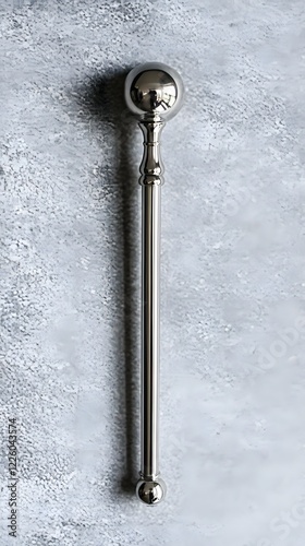Elegant Chrome Metal Rod with Spherical Ends, Decorative Stick, Modern Design Element