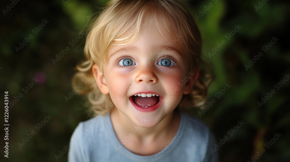 The childs enthusiasm reflects the joy of early education.