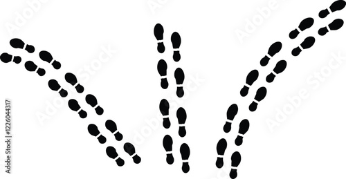 the illustration of footprints that are going in different directions 