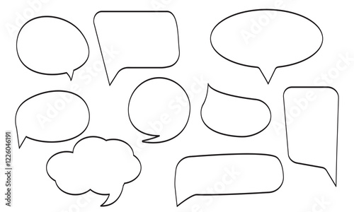 A set of speech bubbles.  A collection of talking speech balls isolated on a white background. Vector illustration