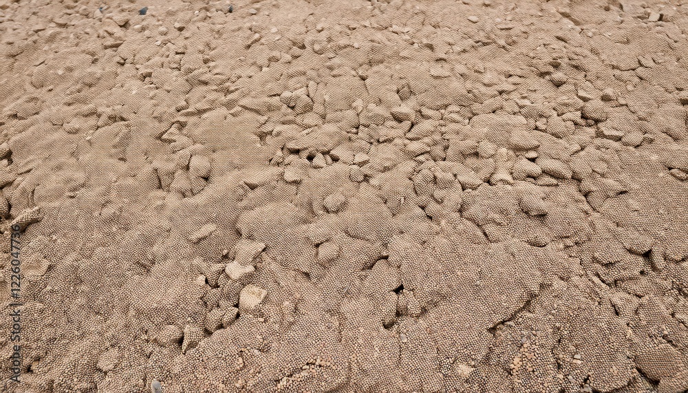 Seamless Beige Gravel Ground Surface with Road Work in Deserted Landscape, Showcasing Textured Gravel and Warm Tones at Sunset Seamless Beige Gravel Ground Surface with Road Work in Deserted Landscape, Showcasing Textured Gravel and Warm Tones at Sunset