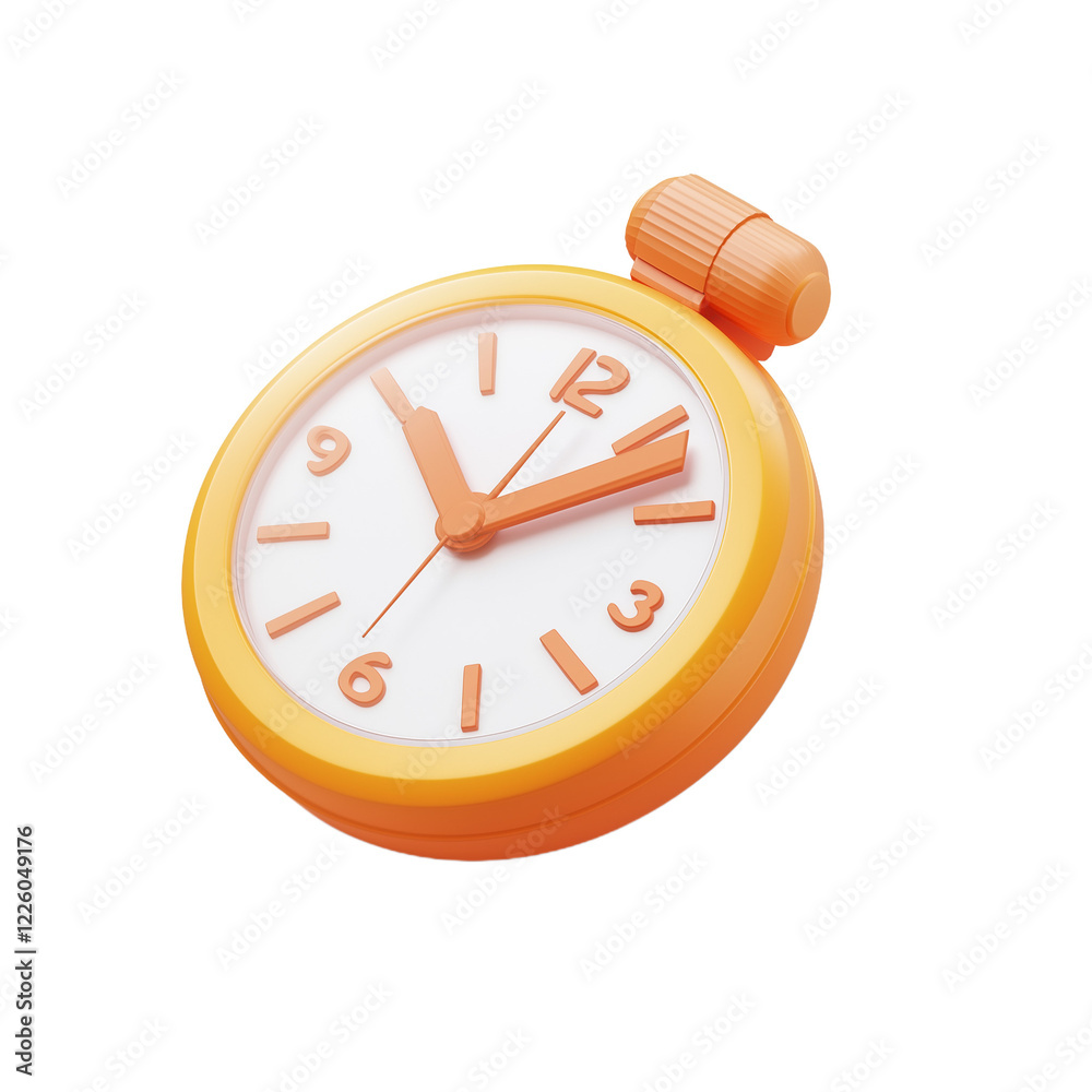 Vibrant Orange Pocket Watch 3D Render: A Timepiece Design in Orange Hues Vibrant Orange Pocket Watch 3D Render: A Timepiece Design in Orange Hues