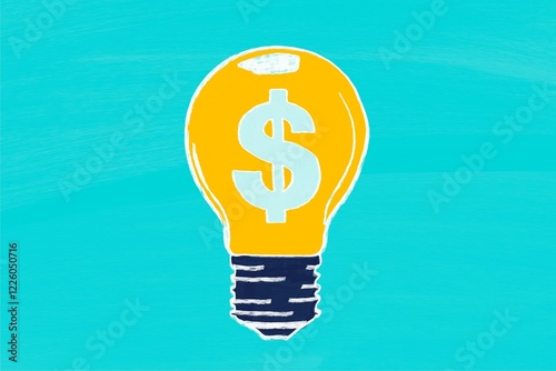 Creative money ideas concept with dollar sign light bulb photo